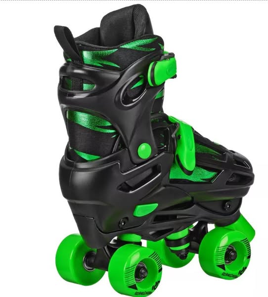 Roller Derby Boys 2-in-1 Roller/Inline Skates Black/Green, Size 12-2