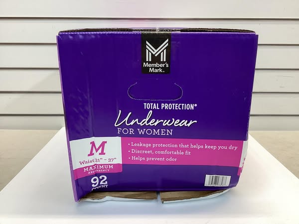 Member's Mark Total Protection Incontinence Underwear for Women Size Medium