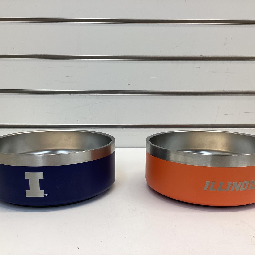 NCAA 2 pk. Stainless Steel Dog Bowls -Illinois Fighting Illini