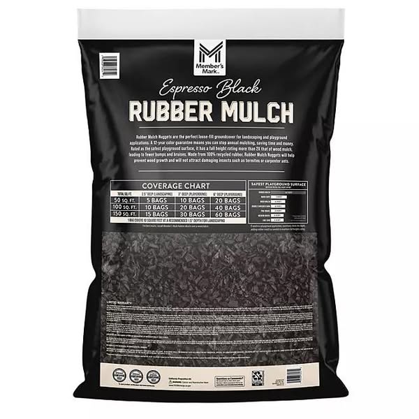 Member's Mark Black Rubber Mulch, 1.25 cu. ft.