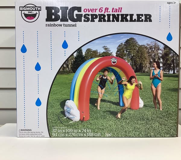 BIGMOUTH Rainbow Tunnel Inflatable Sprinkler 3 Arches