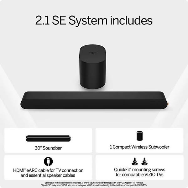 VIZIO 2.1 Soundbar SE with Dolby Atmos, DTS:X and Subwoofer