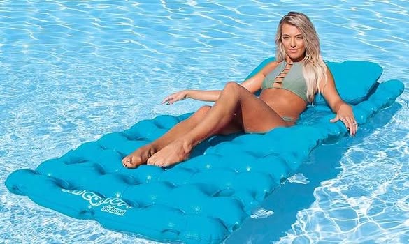 AIRHEAD SUN COMFORT COOL SUEDE Pool Mattress. Sapphire