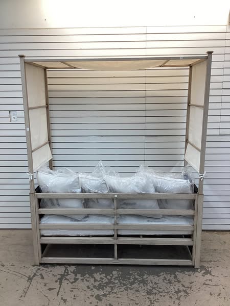 Hampton Bay Ballincourt Brown Metal Outdoor Day Bed with CushionGuard Almond Biscotti Cushions