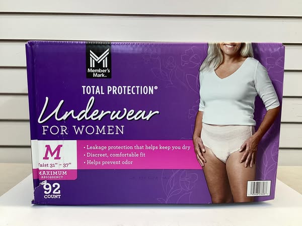Member's Mark Total Protection Incontinence Underwear for Women Size Medium