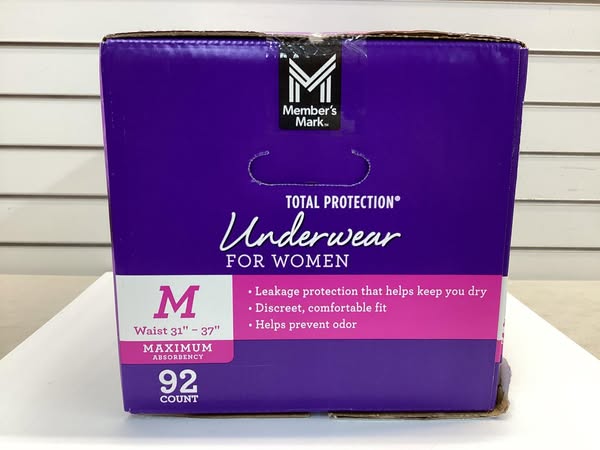 Member's Mark Total Protection Incontinence Underwear for Women Size Medium