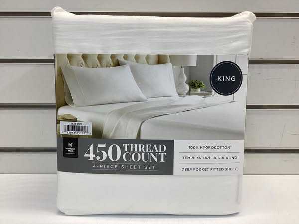Member's Mark 450-Thread-Count Solid Sheet Set King Size