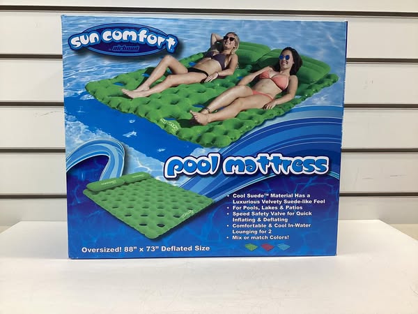 Airhead SUN COMFORT COOL SUEDE Double Pool Mattress, Lime