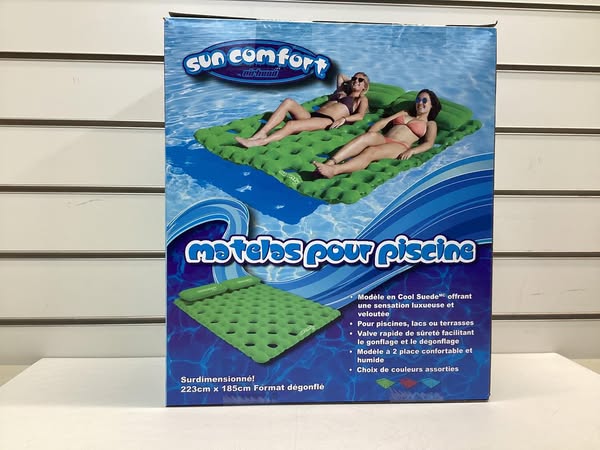 Airhead SUN COMFORT COOL SUEDE Double Pool Mattress, Lime