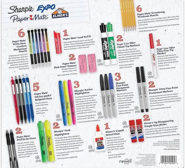 School Supplies Kit, 38 Pieces