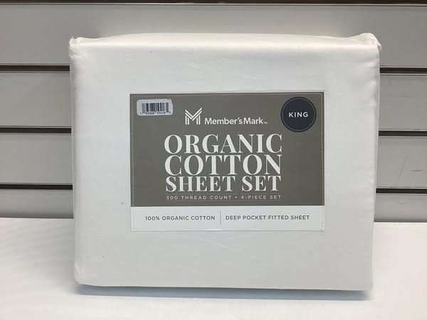Member's Mark 300-Thread-Count 100% Organic Cotton Solid Sheet Set King Size
