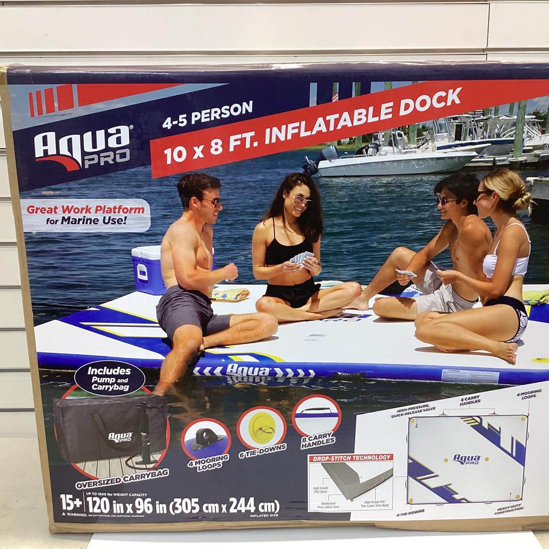 Aqua Pro APR20924 Inflatable Dock with Pump & Backpack - 10 ft. x 8 ft.