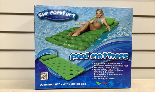 Airhead SUN COMFORT COOL SUEDE Pool Mattress, Lime
