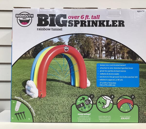 BIGMOUTH Rainbow Tunnel Inflatable Sprinkler 3 Arches