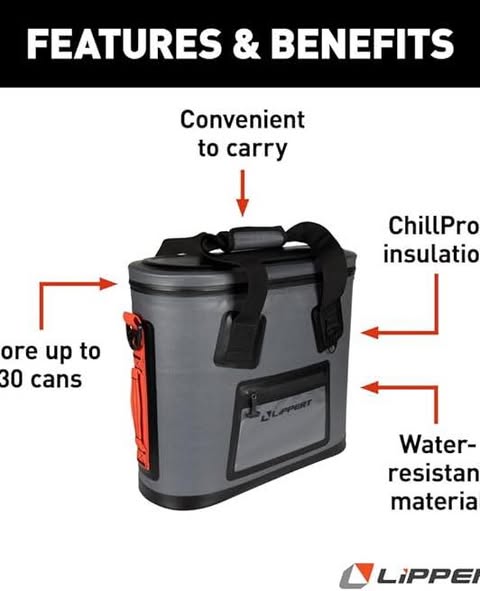 Lippert Adventure Pro 30-Can Soft Insulated Cooler Tote Bag