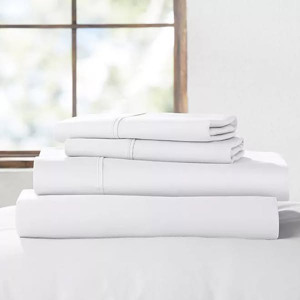 Member's Mark 300-Thread-Count 100% Organic Cotton Solid Sheet Set King Size