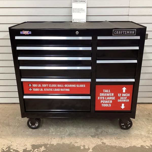 CRAFTSMAN 2000 Series 41-in W x 37.5-in H 10 -Drawer Steel Rolling Tool Cabinet ( Black )
