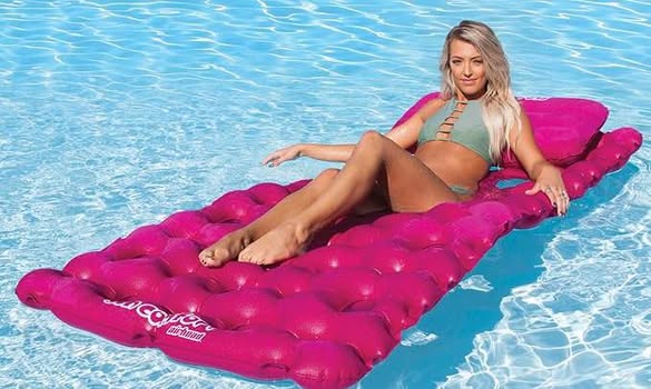 Airhead SUN COMFORT COOL SUEDE Pool Mattress, Raspberry, Single Pool Mattress