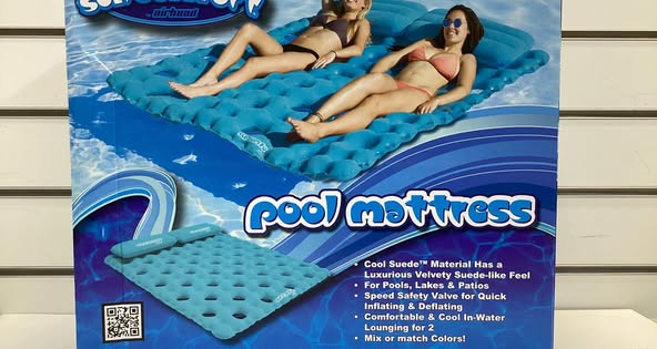 Airhead SUN COMFORT COOL SUEDE Double Pool Mattress, Sapphire (AHSC-018)