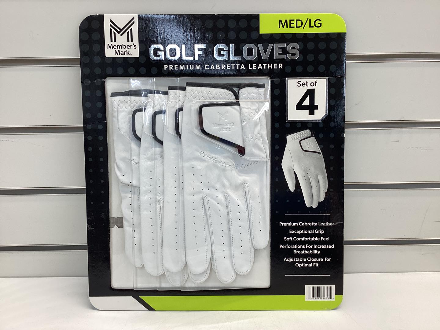 Member's Mark 4 pk. Elite Premium Golf Gloves Size Medium/Lg
