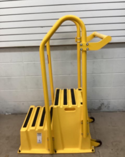 VESTIL 2 Steps, 53" Overall Height, Polyethylene, Yellow