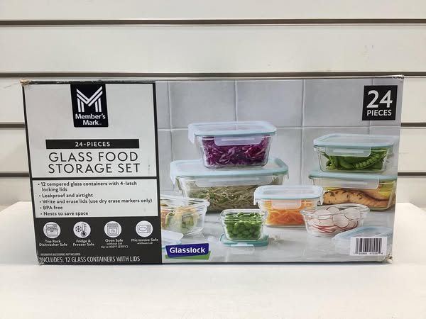 Member's Mark 24-Piece Glass Food Storage Set By Glasslock