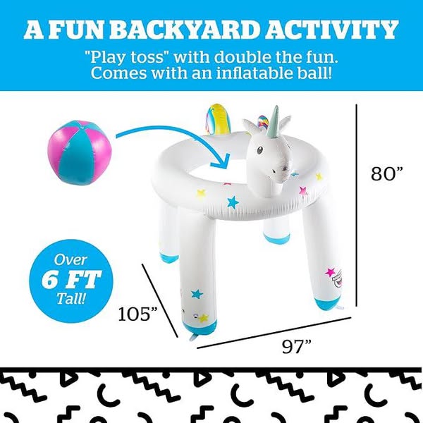 BigMouth Inc. Giant Inflatable Unicorn Ring Sprinkler