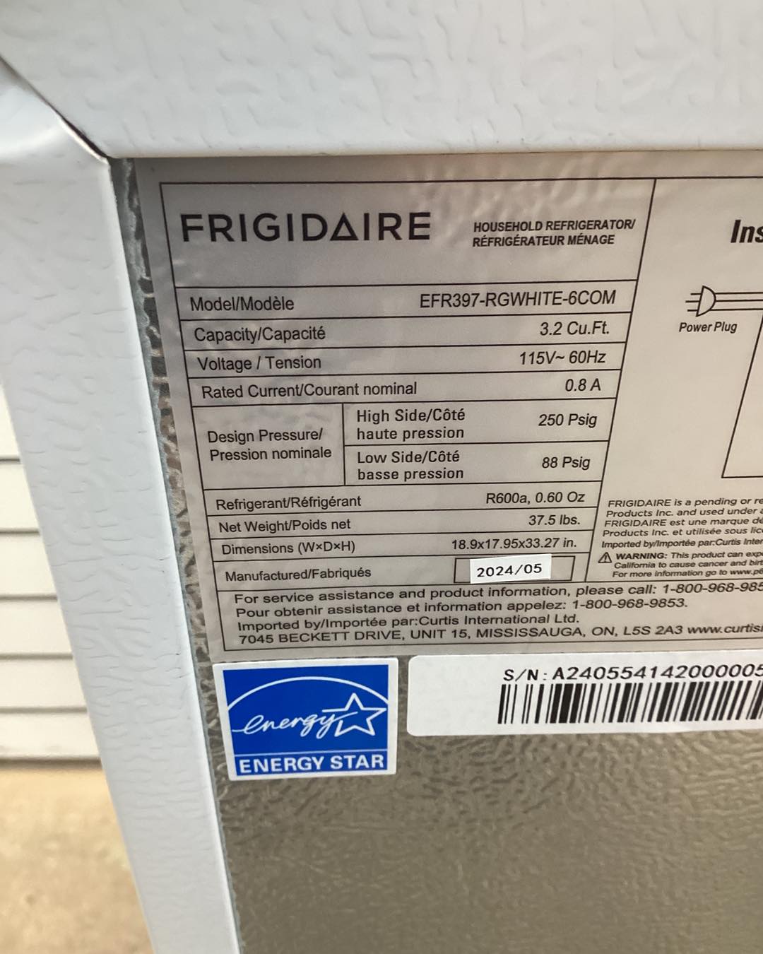 Frigidaire 3.2 cu. ft. Retro Mini Refrigerator with Side Bottle Opener in White