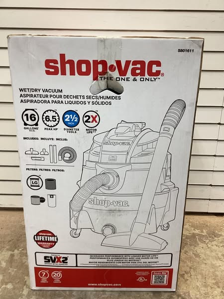Shop-Vac 16-Gallon 6.5-HP Corded Wet/Dry Vacuum with Accessories Included