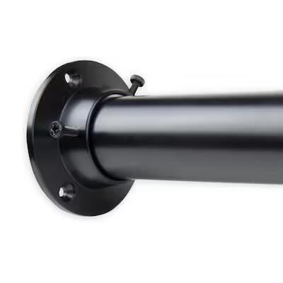 Rod Desyne 84-in L x 1.5-in H Extendable Black Metal Closet Rod with Hardware