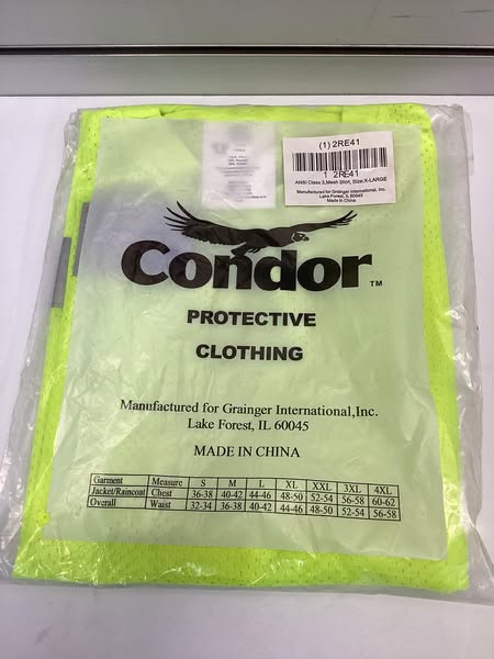 CONDOR XL Polyester Mesh T-Shirt, Lime -Size XL