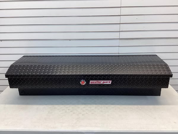 Weather Guard 56 in. Gloss Black Aluminum Lo- Side Truck Tool Box