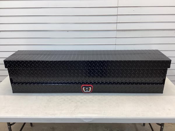 Weather Guard 56 in. Gloss Black Aluminum Lo- Side Truck Tool Box