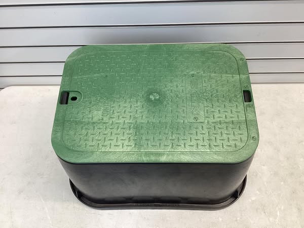 NDS 14 in. X 19 in. Rectangular Valve Box and Cover, Black Box, Green ICV Cover