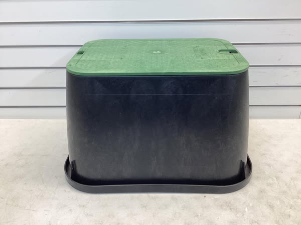 NDS 14 in. X 19 in. Rectangular Valve Box and Cover, Black Box, Green ICV Cover