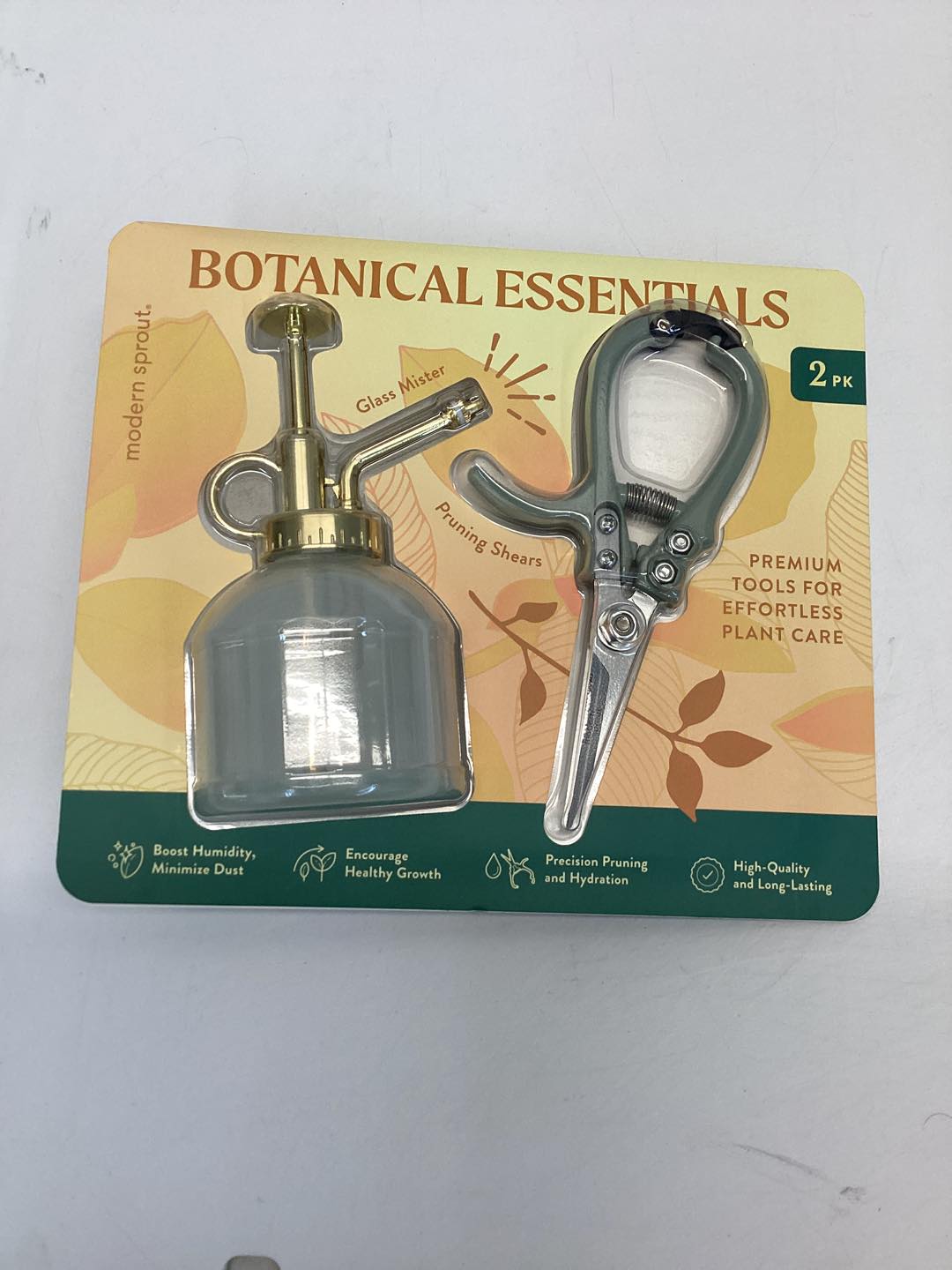 Modern Sprout Gardening Shears and Glass Plant Mister Set