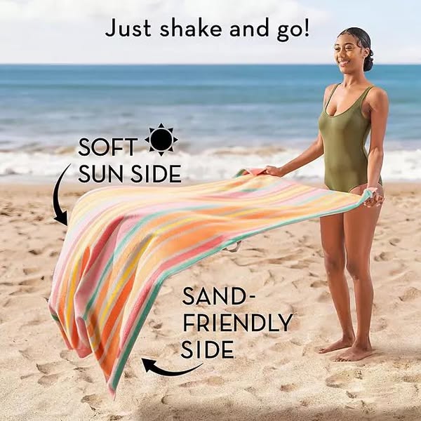 Member's Mark Adult Sand-Friendly Beach Towel, 40" x 72"