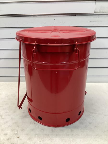 Justrite 10 Gallon, Oily Waste Can, Hands-Free, Self-Closing Cover Lightly Used