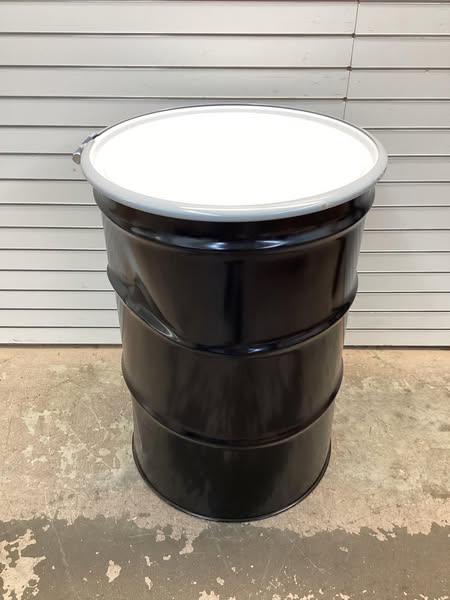Skolnik 55 gal. Black Steel Open Head Transport Drum