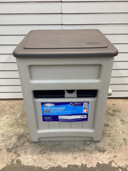 SUNCAST 21 in L x 26 in W x 27 1/2 in H Hose Hideaway Reel for 225 ft L x 5/8 in I.D., Resin, Taupe