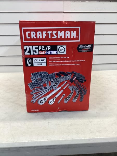 CRAFTSMAN 215 -Piece Standard (SAE) and Metric Mechanics Tool Set with Hard Case