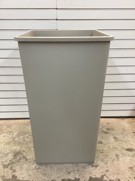 RUBBERMAID COMMERCIAL 50 gal Square Trash Can, 19 1/2 in Dia, Open Top