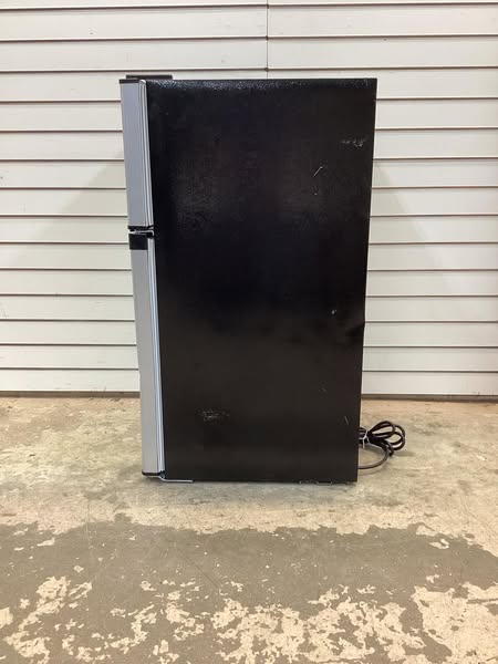 RCA 3.2 Cu. Ft. Two Door Compact Refrigerator with Freezer, Stainless Steel Lightly used