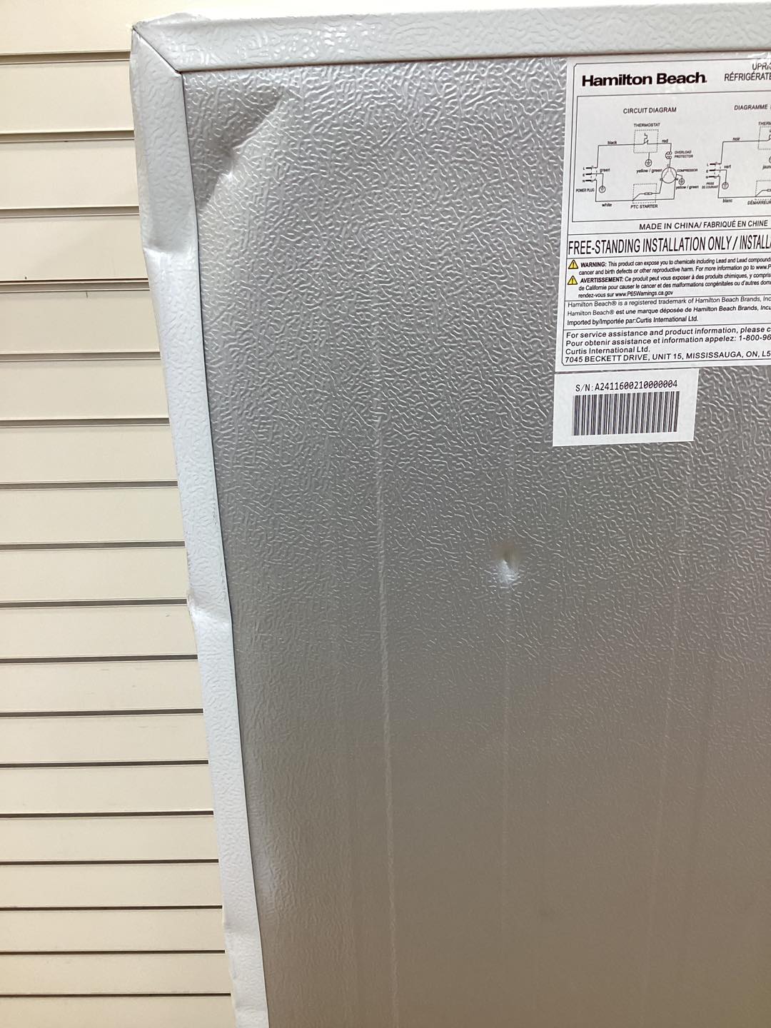Hamilton Beach 6.8 cu. ft Manual Defrost Upright Convertible Freezer/Refrigerator in White