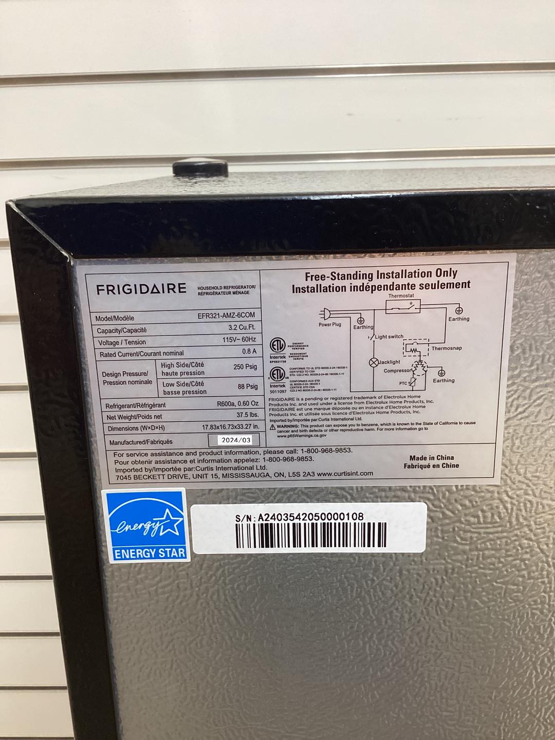 Frigidaire 3.2 cu ft Stainless Steel Mini Fridge