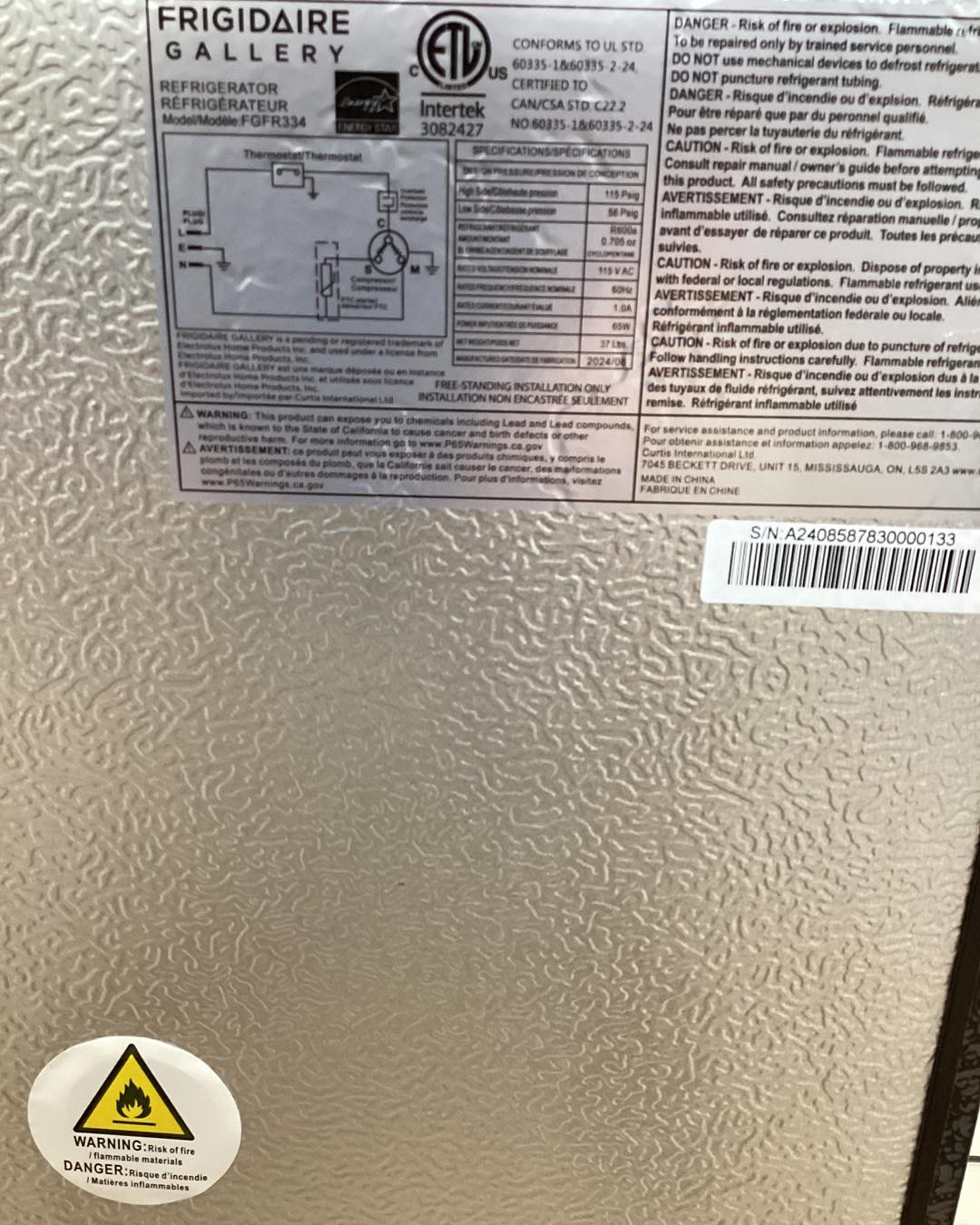 Frigidaire Gallery 3.2 Cu Ft Compact Fridge