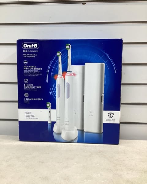 Oral-B Pro Clean X Rechargeable Toothbrush, 2 Pack + 3 Brush Heads