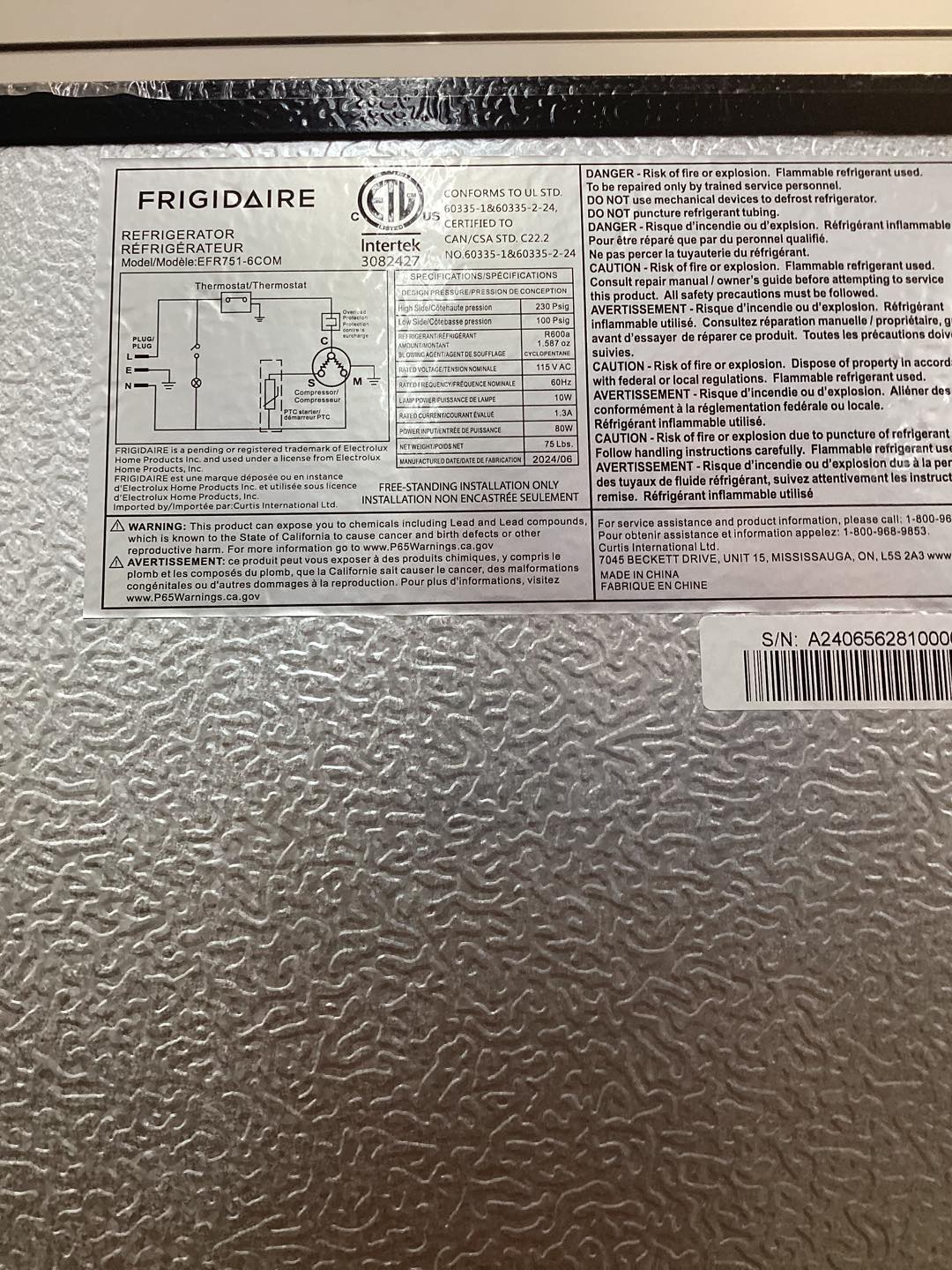 Frigidaire 7.5 cu. ft. Mini Refrigerator in Platinum with Top Freezer