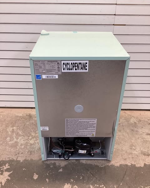Frigidaire 4.5cu. ft. Mini Refrigerator Retro Style in Sage Green Color with Side Bottle Opener