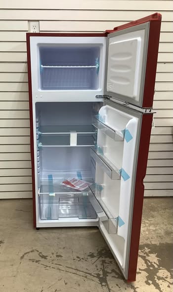 Frigidaire 7.2 cu. ft. Retro Top Freezer Refrigerator in Red with Chrome Handle and Trim